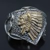 Sioux Native American Oxidized Silver Ring MR-140