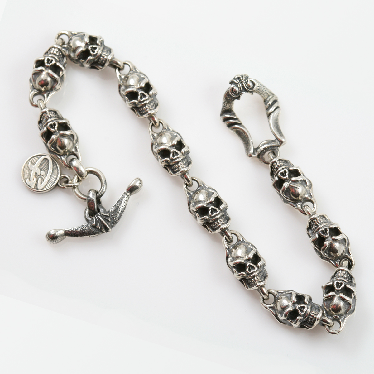 Men's Sterling Silver Skulls Bike Chain Bracelet - Jewelry1000.com | Bike  chain bracelet, Sterling silver mens, Mens silver jewelry