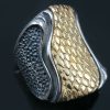 Snake Skin Two Tone Oxidized Silver Modern Ring LR-127