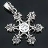 Star of David Gothic Cross Two Tone Silver Pendant PT-069