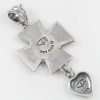 Stone Cross with Angel 2 Tone Bronze & Silver Pendant PT-075