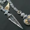 Sympathy Heart and Angel Dagger Silver Necklace NK-139