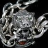 Tiger Head Sterling Silver Chain Link Bracelet BR-012
