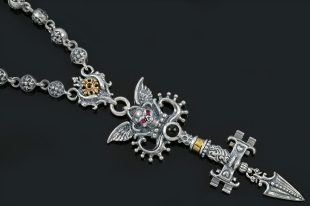 Underworld Keys of Hades Greek Gothic Silver Necklace N-005