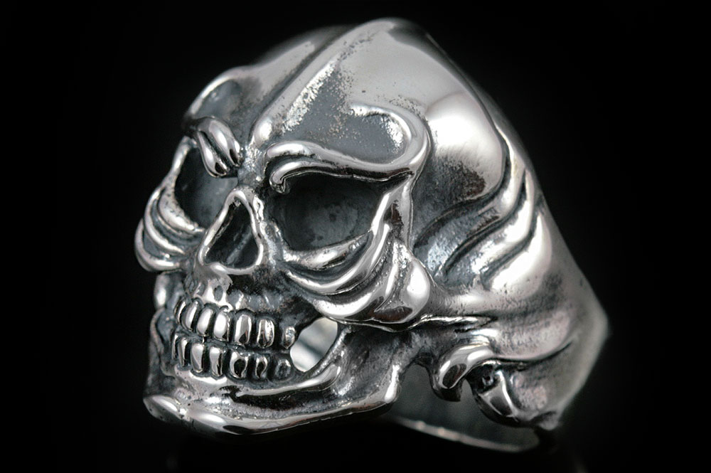 Warrior Skull Silver Ring MR-006